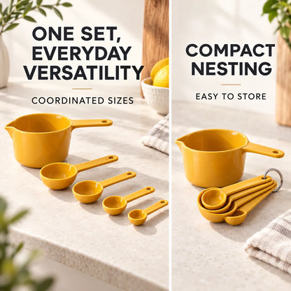 Verdelique measuring set showing coordinated sizes and compact nesting storage